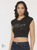 Apple Bottom Jeans Chain Reaction Baby Tee - Black — detail view