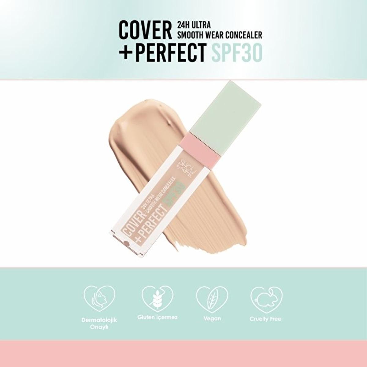 Show by Pastel Cover+Perfect Concealer SPF30 - High Coverage, Moisturizing, Long Lasting - Blemish & Dark Circle Concealer - 301 Fair