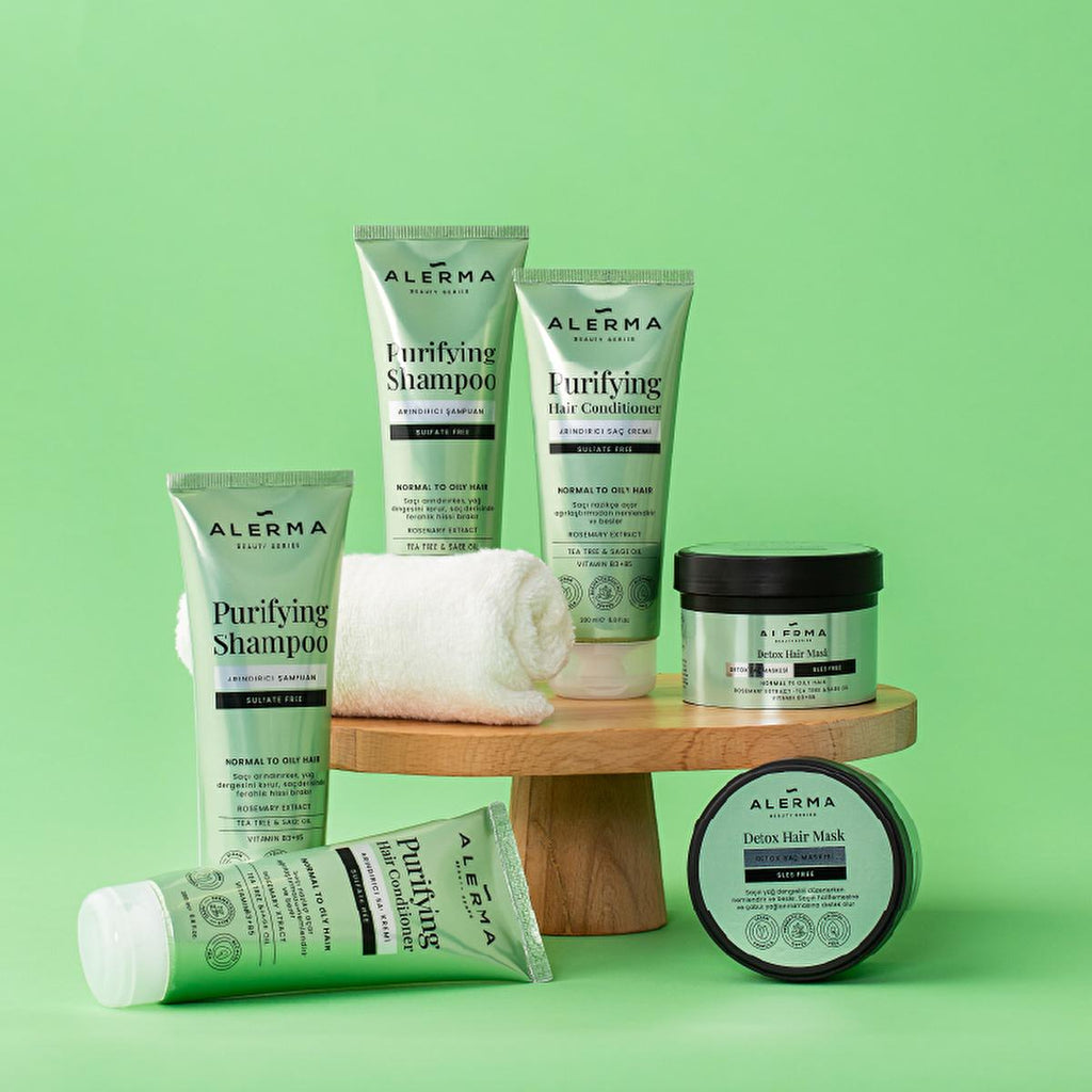 Alerma Sulfate-Free Shampoo for Oily & Thin Hair: Rosemary & Tea Tree Oil for Cleansing, Volume & Shine - Vegan & Paraben-Free