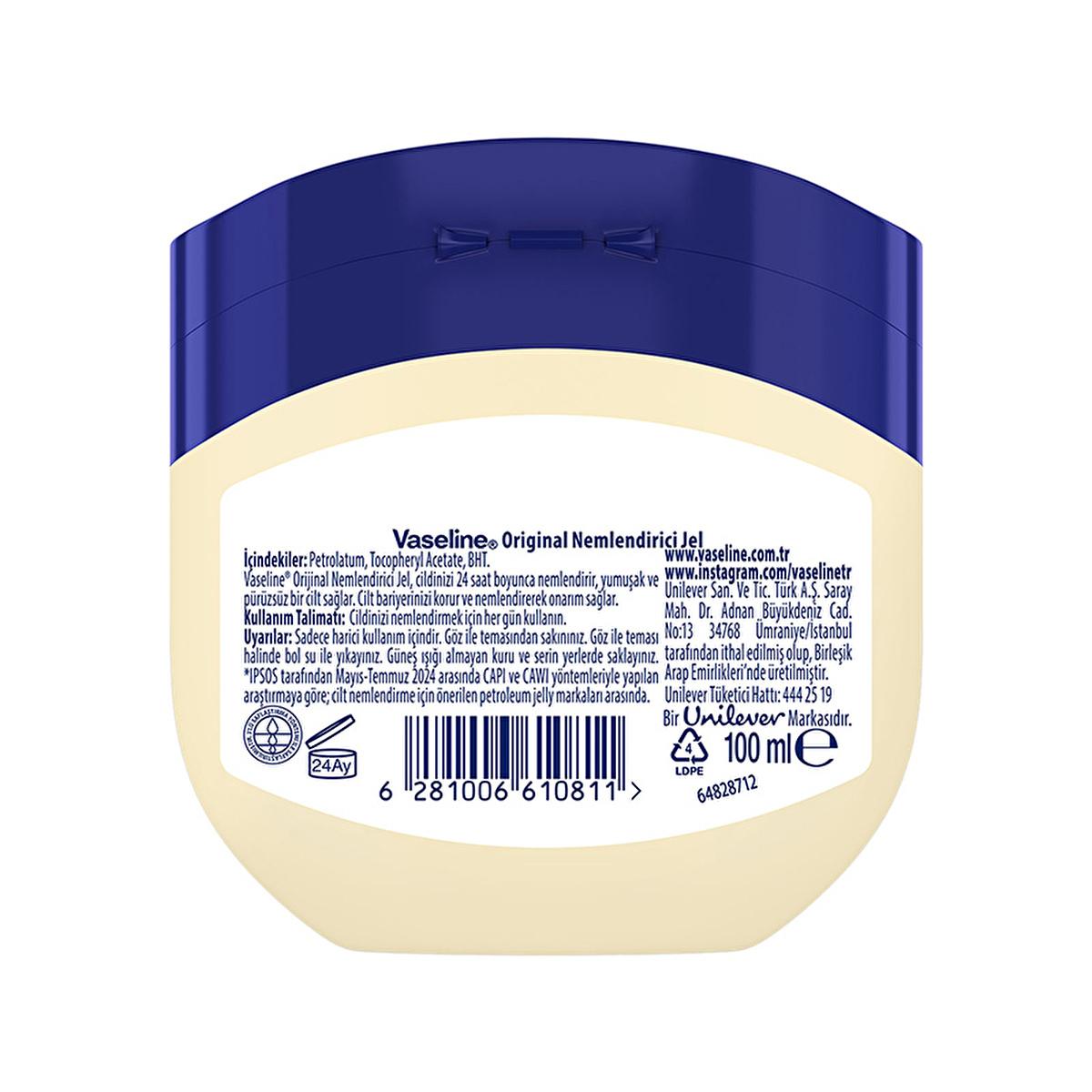 Vaseline Original Moisturizing Jelly - 24 Hour Hydration for Dry Skin, Hypoallergenic & Dermatologist-Recommended