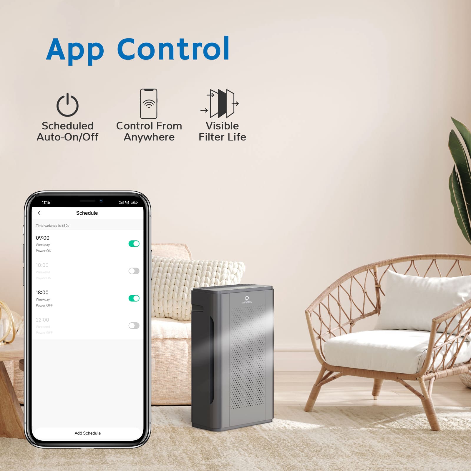Pure Morning APH320 Smart WiFi Air Purifier – Airthereal, view 3