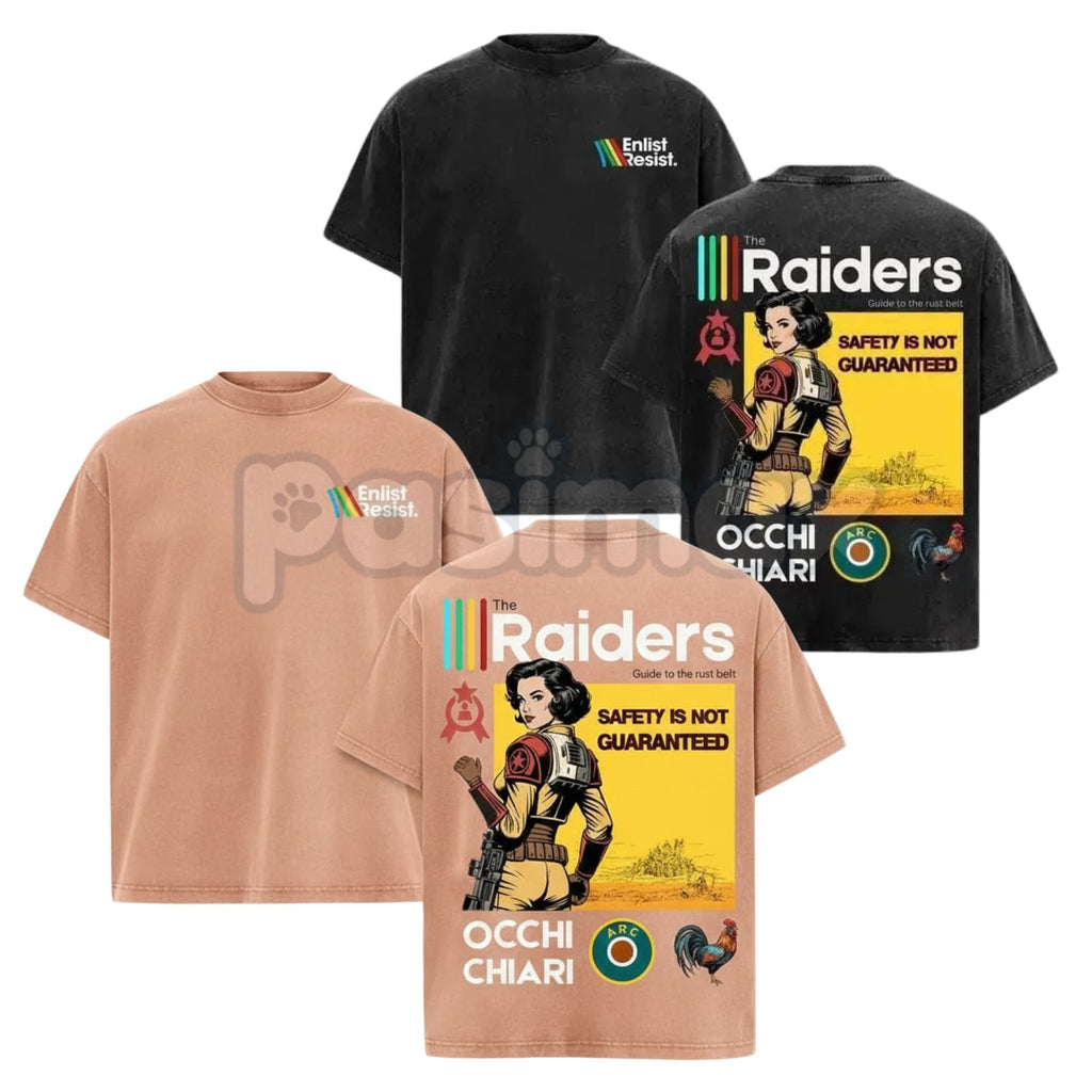 Pasimax ARC Raiders Double Sided Washed T-Shirt – Vintage Shooter Game Graphic Tee, Heavy Cotton — main product shot