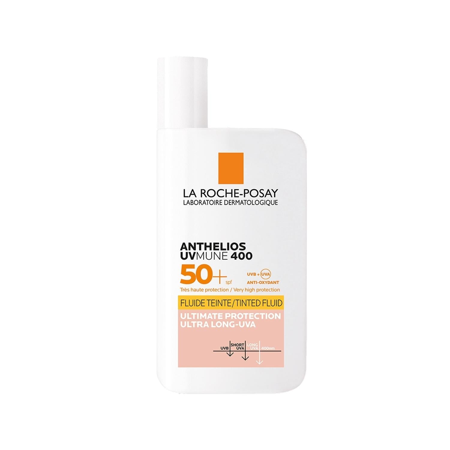 La Roche Posay Anthelios UVmune 400 Fluid Tinted SPF50+ Sunscreen - High Protection Tinted Finish for Daily UV Protection