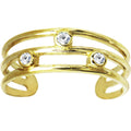 BodyCandy 10k Yellow Gold Cubic Zirconia Trio Band Toe Ring — main product shot