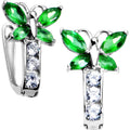 BodyCandy 14k White Gold Butterfly May Birthstone Leverback Earrings — main product shot