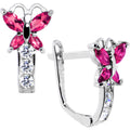 BodyCandy 14k White Gold Butterfly July Birthstone Leverback Earrings — main product shot