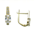 BodyCandy 14k Yellow Gold CZ April Birthstone Leverback Earrings — main product shot