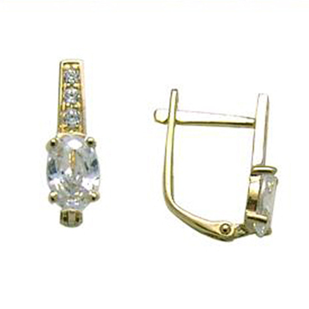 BodyCandy 14k Yellow Gold CZ April Birthstone Leverback Earrings — main product shot