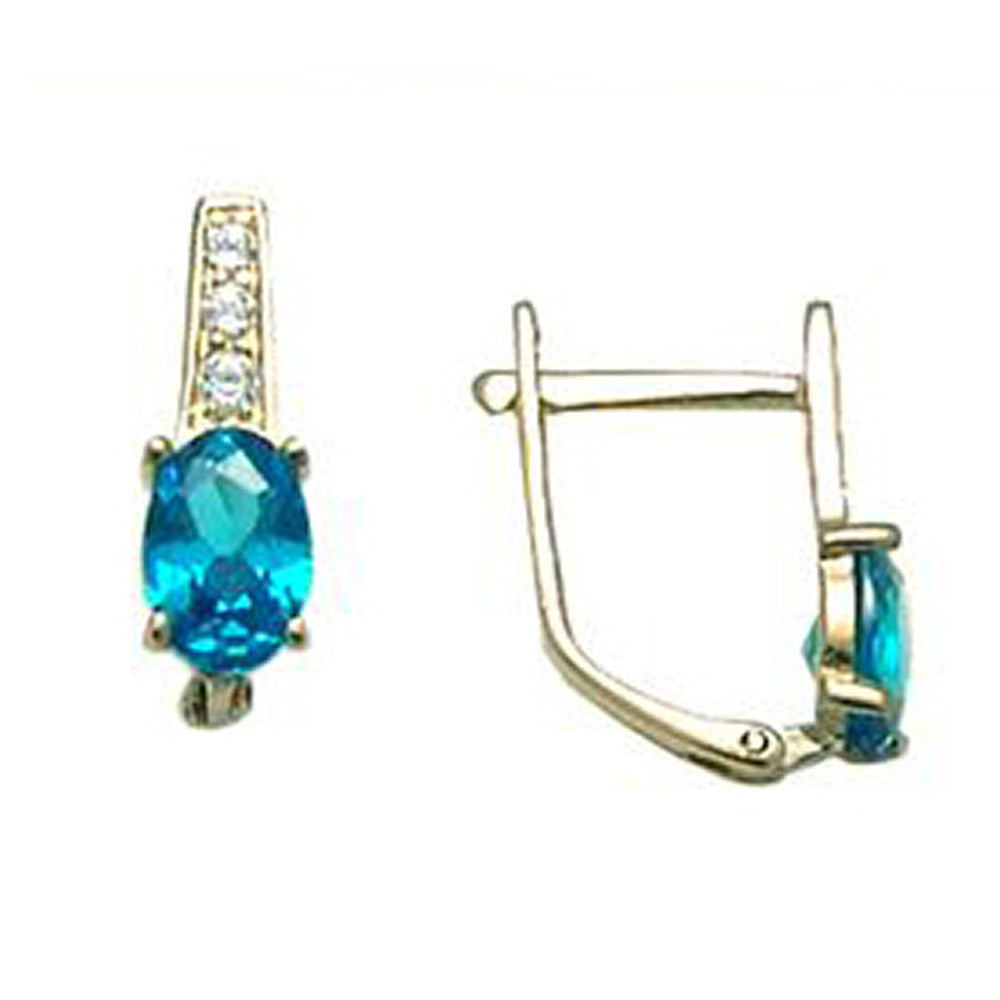 BodyCandy 14k Yellow Gold CZ December Birthstone Leverback Earrings — main product shot