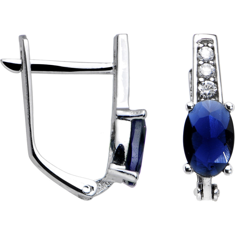 BodyCandy 14k White Gold CZ September Birthstone Leverback Earrings — main product shot