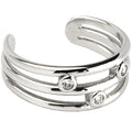 BodyCandy 10k White Gold Cubic Zirconia Trio Band Toe Ring — main product shot