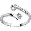 BodyCandy 10k White Gold Double Solitaire Cubic Zirconia Toe Ring — main product shot