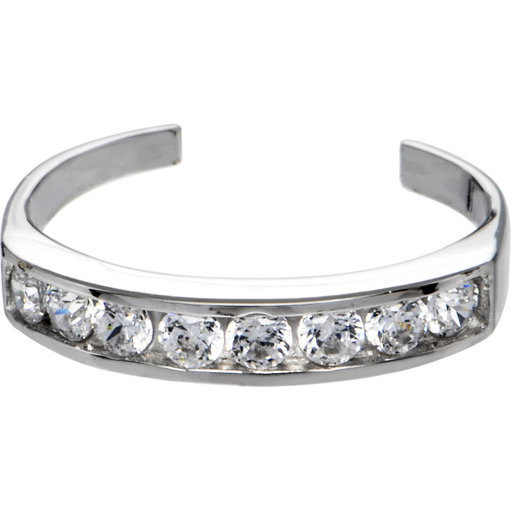 BodyCandy 10k White Gold Cubic Zirconia Toe Ring — main product shot