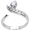 BodyCandy 10k White Gold Five Gem with Solitaire Flare Toe Ring — main product shot