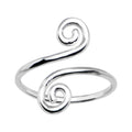 BodyCandy 10k White Gold Scrolled Toe Ring — main product shot