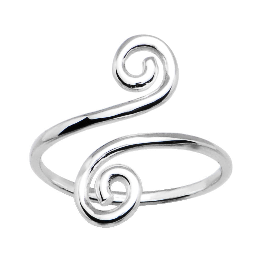 BodyCandy 10k White Gold Scrolled Toe Ring — main product shot