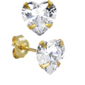 BodyCandy 14k Yellow Gold .47 ct Cubic Zirconia Heart Stud Earrings — main product shot