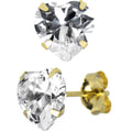 BodyCandy 14k Yellow Gold .80 ct Cubic Zirconia Heart Stud Earrings — main product shot