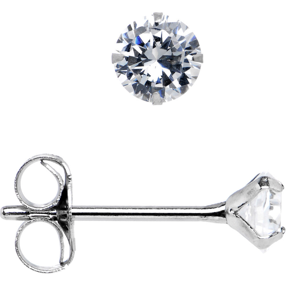 BodyCandy 14k White Gold .03 ct Cubic Zirconia Round Earrings — main product shot