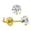 BodyCandy 14k Yellow Gold .10 ct Cubic Zirconia Square Earrings — main product shot