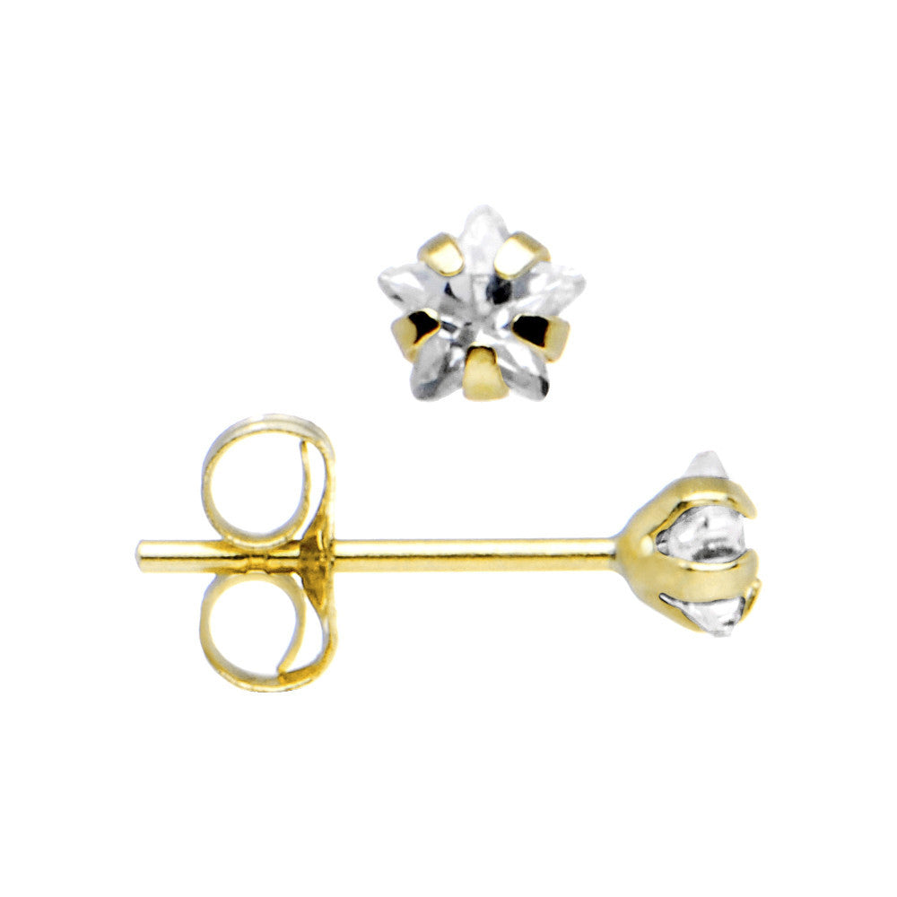 BodyCandy 14k Yellow Gold 1.25ct Cubic Zirconia Star Earrings — main product shot