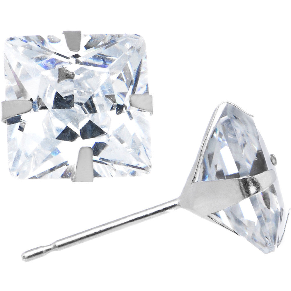BodyCandy 14k White Gold 1.25ct Cubic Zirconia Square Earrings — main product shot