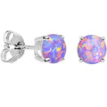 BodyCandy 6mm Multi Round Sterling Silver Synthetic Opal Stud Earrings — main product shot