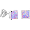BodyCandy 6mm Multi Square Sterling Silver Synthetic Opal Stud Earrings — main product shot