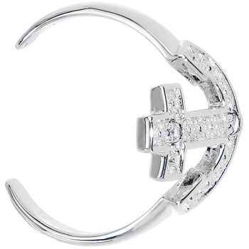 BodyCandy 925 Sterling Silver CZ Anchor Toe Ring — detail close-up