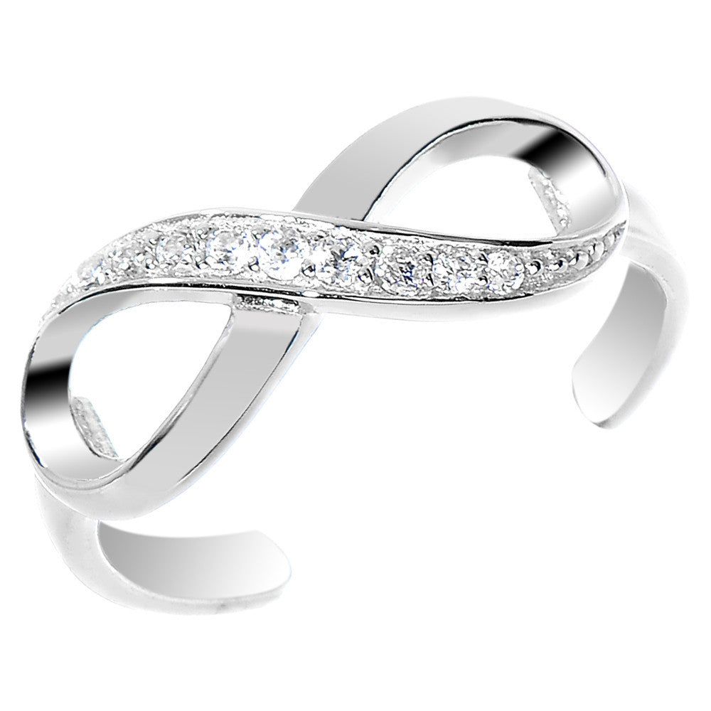 BodyCandy 925 Sterling Silver CZ Infinity Toe Ring — main product shot