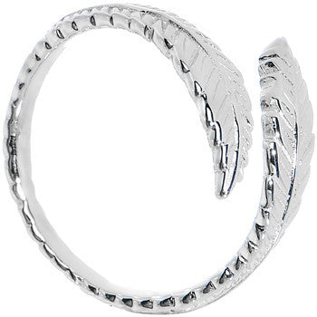 BodyCandy 925 Sterling Silver Feather Toe Ring — detail close-up