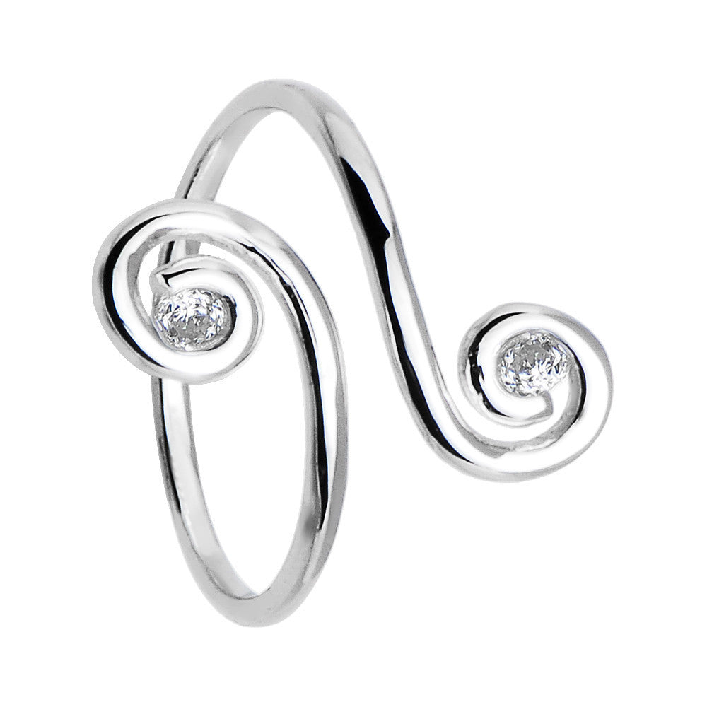 BodyCandy 925 Sterling Silver Swirl Toe Ring — main product shot