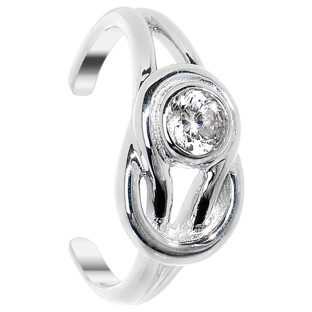 BodyCandy 925 Sterling Silver CZ Knot Toe Ring — main product shot