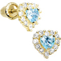 BodyCandy 14k Yellow Gold Heart CZ March Birthstone Youth Screwback Earrings — main product shot