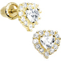 BodyCandy 14k Yellow Gold Heart CZ April Birthstone Youth Screwback Earrings — main product shot