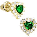 BodyCandy 14k Yellow Gold Heart CZ May Birthstone Youth Screwback Earrings — main product shot