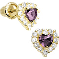 BodyCandy 14k Yellow Gold Heart CZ June Birthstone Youth Screwback Earrings — main product shot