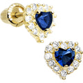 BodyCandy 14k Yellow Gold Heart CZ September Birthstone Youth Screwback Earrings — main product shot