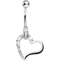 BodyCandy 925 Sterling Silver Cubic Zirconia Hollow Heart Charm Belly Ring — main product shot
