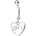BodyCandy 925 Sterling Silver I Love You Heart Dangle Belly Ring — main product shot