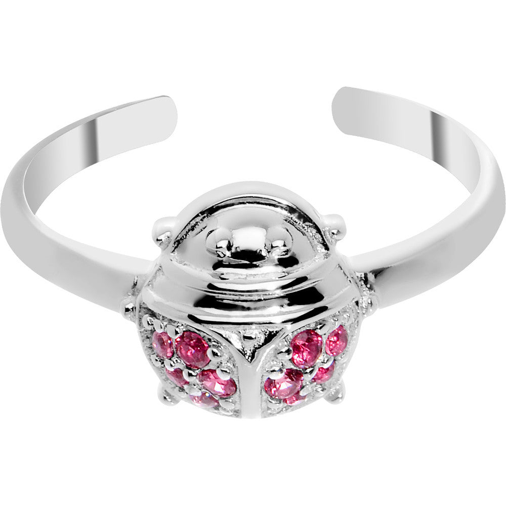 BodyCandy 925 Sterling Silver Cubic Zirconia Ladybug Toe Ring — main product shot