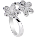 BodyCandy 925 Sterling Silver Clear CZ Twin Flower Toe Ring — main product shot