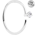 BodyCandy 14k Solid White Gold Bendable Nose Hoop 22G 5/16 with CZ — main product shot