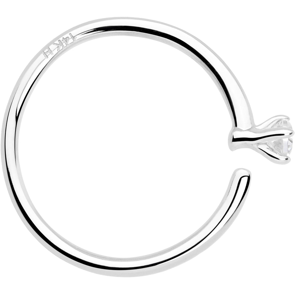BodyCandy 14k Solid White Gold Bendable Nose Hoop 22G 5/16 with CZ — lifestyle context