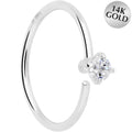 BodyCandy 14k Solid White Gold Bendable Nose Hoop 22G 5/16 with 2mm CZ — main product shot