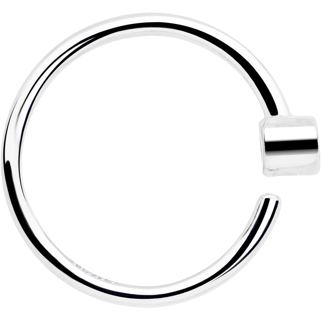 BodyCandy 14k Solid White Gold Bendable Nose Hoop 22G 5/16 with Bezel CZ — lifestyle context