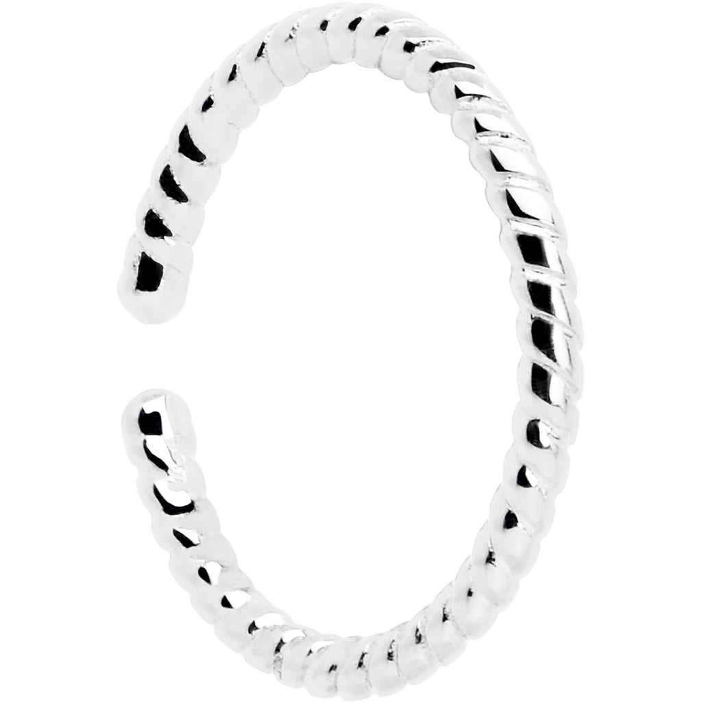BodyCandy 14k White Gold Bendable Nose Hoop 20G 5/16 Twisted — lifestyle context