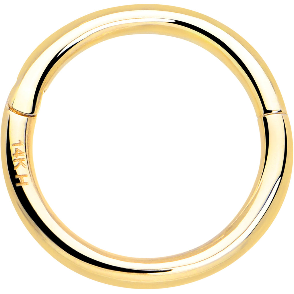 BodyCandy 14k Solid Yellow Gold Hinged Segment Ring Elegance 18G 5/16 — back view
