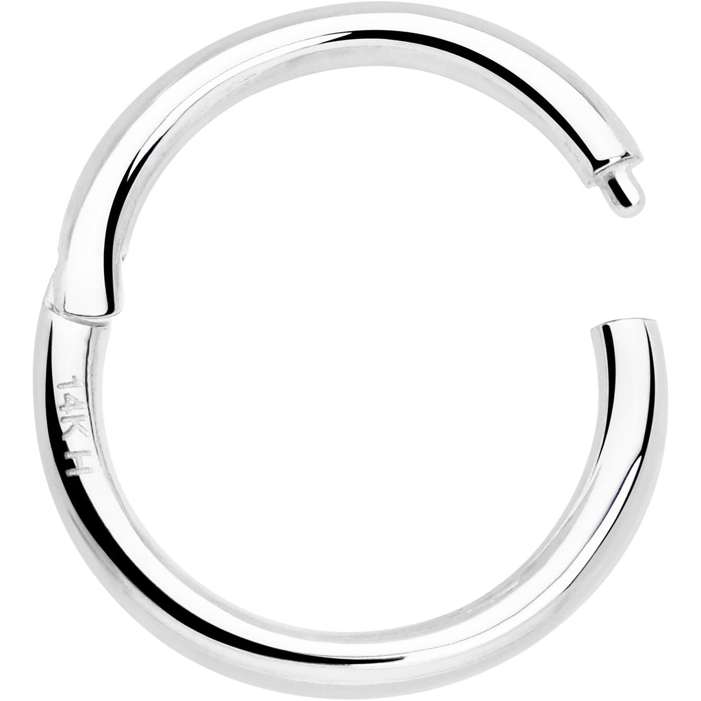 BodyCandy 14k Solid White Gold Hinged Segment Ring Elegance 18G 5/16 — detail close-up