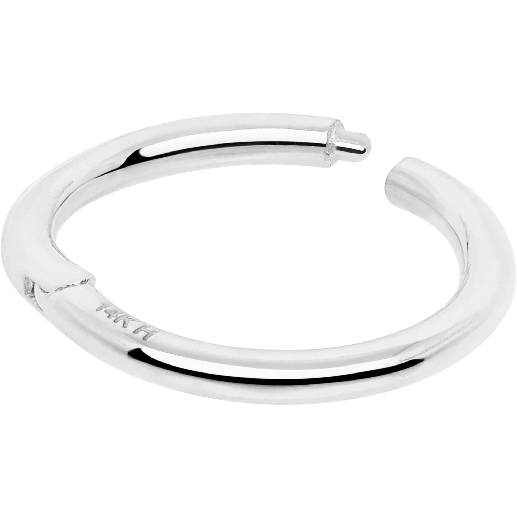 BodyCandy 14k Solid White Gold Hinged Segment Ring Elegance 18G 5/16 — alternative angle
